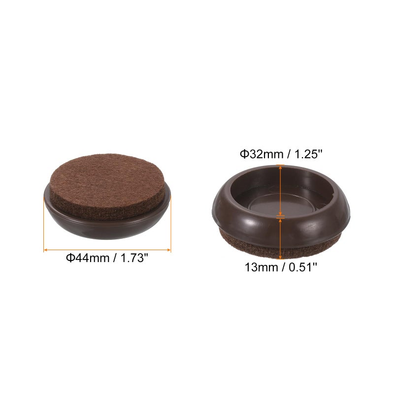 uxcell Furniture Pads, 8 Pcs 1-1/4"" Furniture Moving Pads Round Chair Legs Floors Protectors with Felt for Carpet Hardwood Floor Heavy Furniture - Image 2